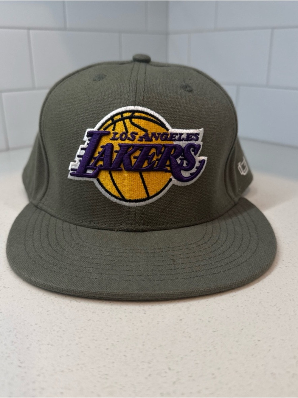 Ultra Game Olive Green Los Angeles Lakers Snapback Hat